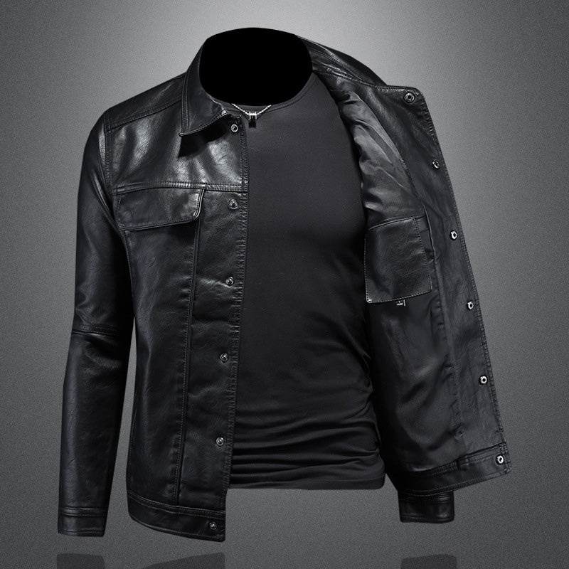 Anton | Herren Tan Lederjacke Stilvolle Slim Fit Biker- und Freizeitjacke