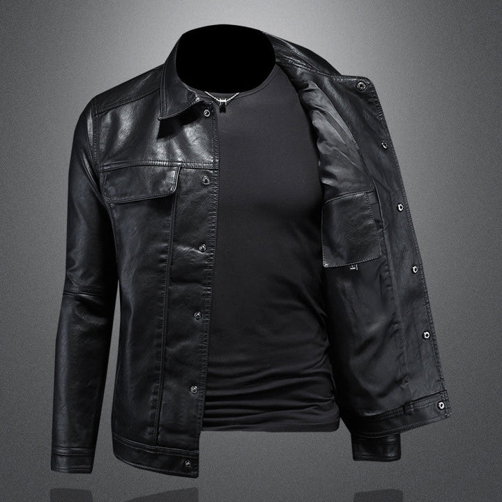 Anton | Herren Tan Lederjacke Stilvolle Slim Fit Biker- und Freizeitjacke