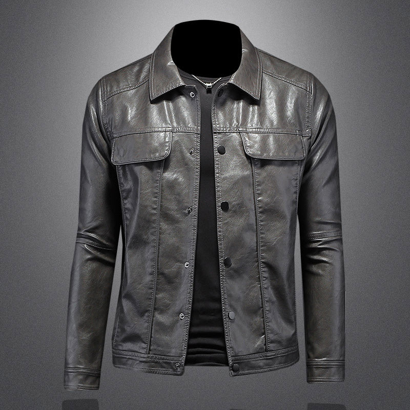 Anton | Herren Tan Lederjacke Stilvolle Slim Fit Biker- und Freizeitjacke