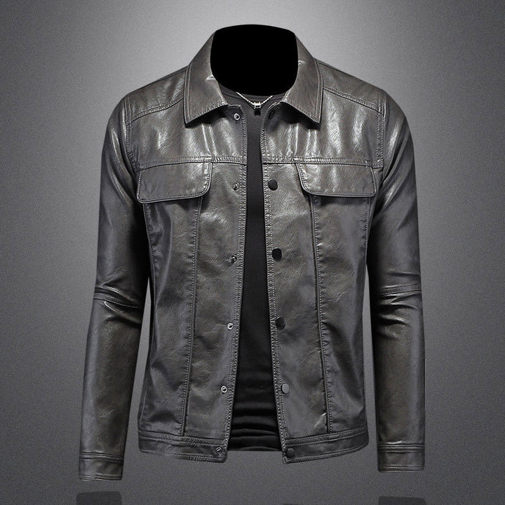 Anton | Herren Tan Lederjacke Stilvolle Slim Fit Biker- und Freizeitjacke