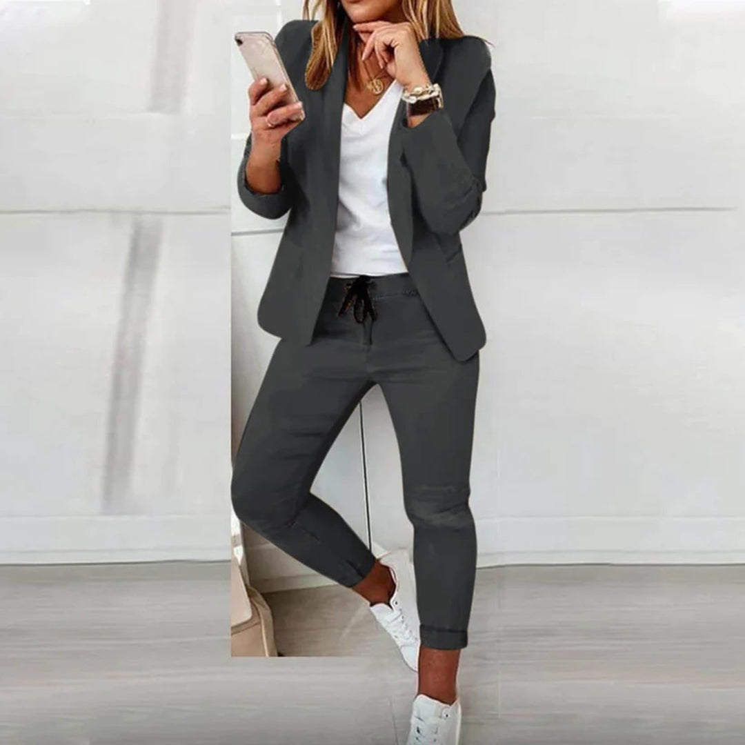 Sarah | Damen Lässiges Blazer und Jogger Set