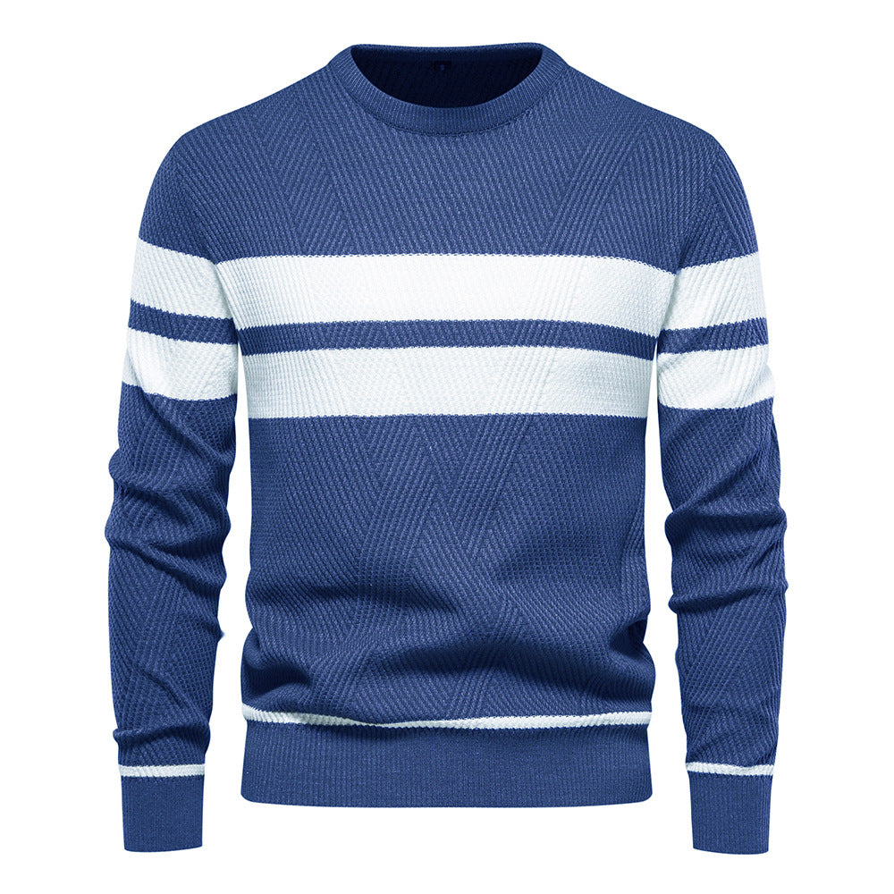 Roland | Stylischer Herren-Streifenpullover mit Rundhalsausschnitt