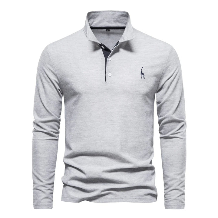 Julian | Herren-Langarm-Poloshirt mit Knöpfen