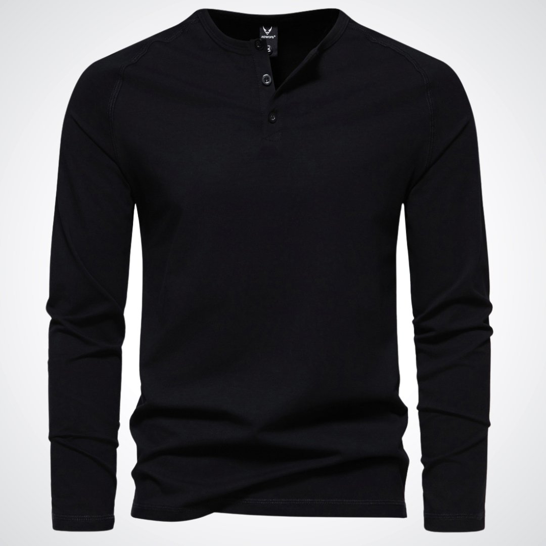 Lars | Herren Slim Fit Henley Langarmshirt