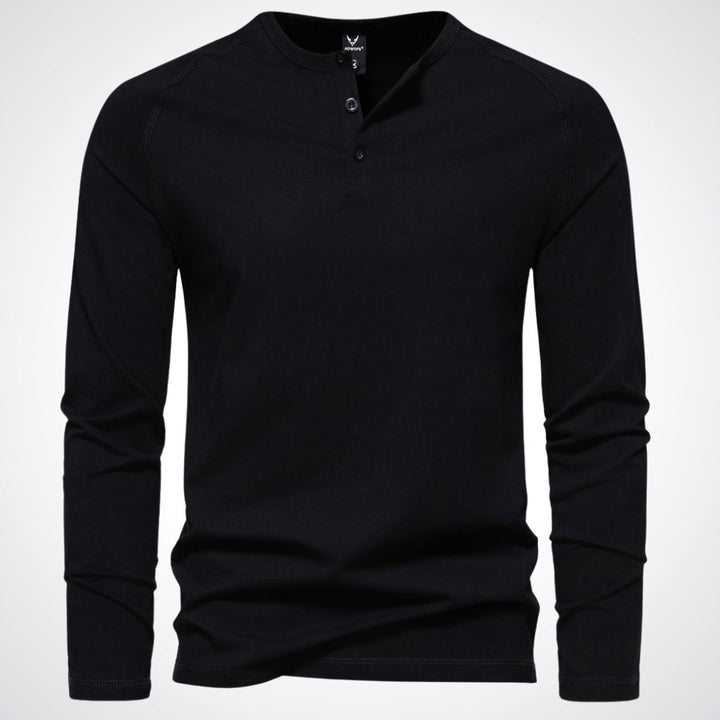 Lars | Herren Slim Fit Henley Langarmshirt