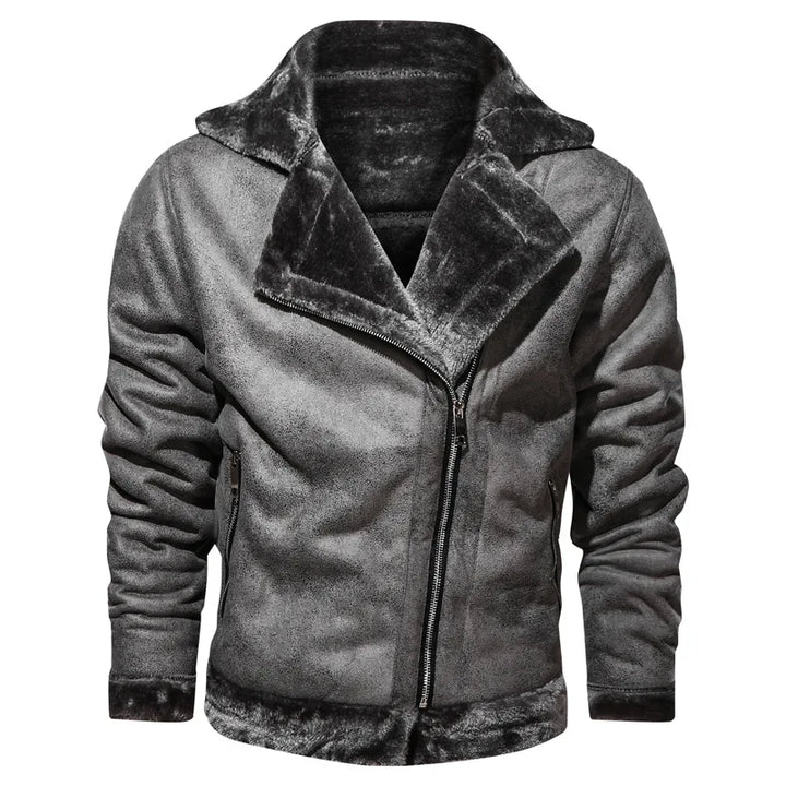 Bruno | Herren Winterjacke mit Kunstfellfutter und Lederoptik