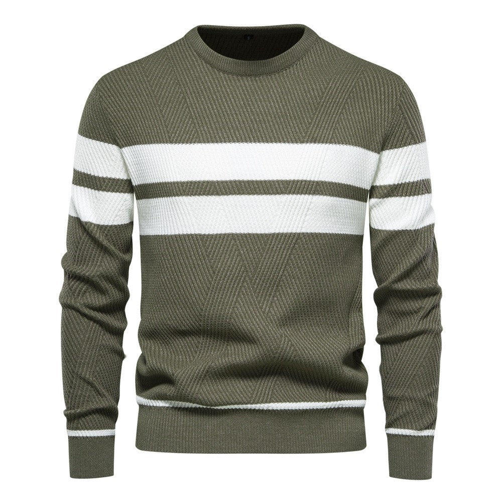 Roland | Stylischer Herren-Streifenpullover mit Rundhalsausschnitt