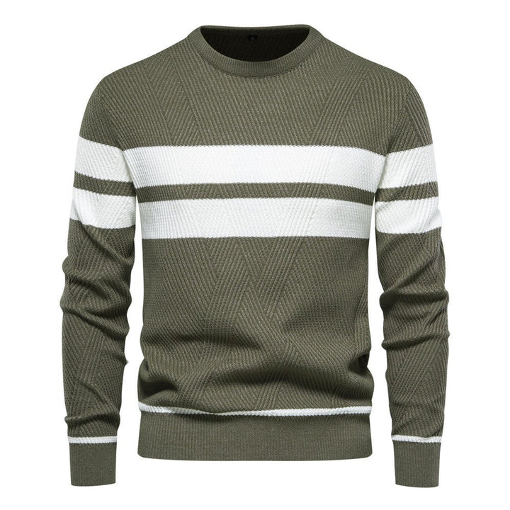 Roland | Stylischer Herren-Streifenpullover mit Rundhalsausschnitt