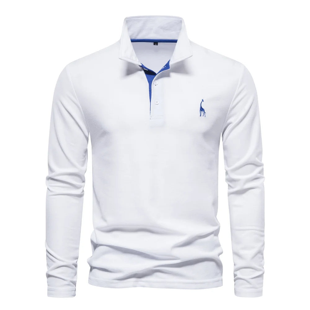 Julian | Herren-Langarm-Poloshirt mit Knöpfen