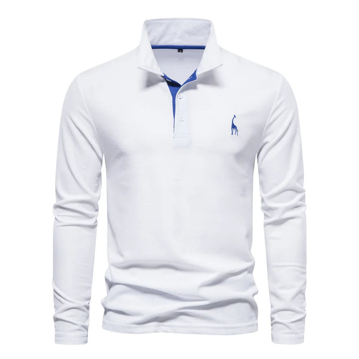 Julian | Herren-Langarm-Poloshirt mit Knöpfen