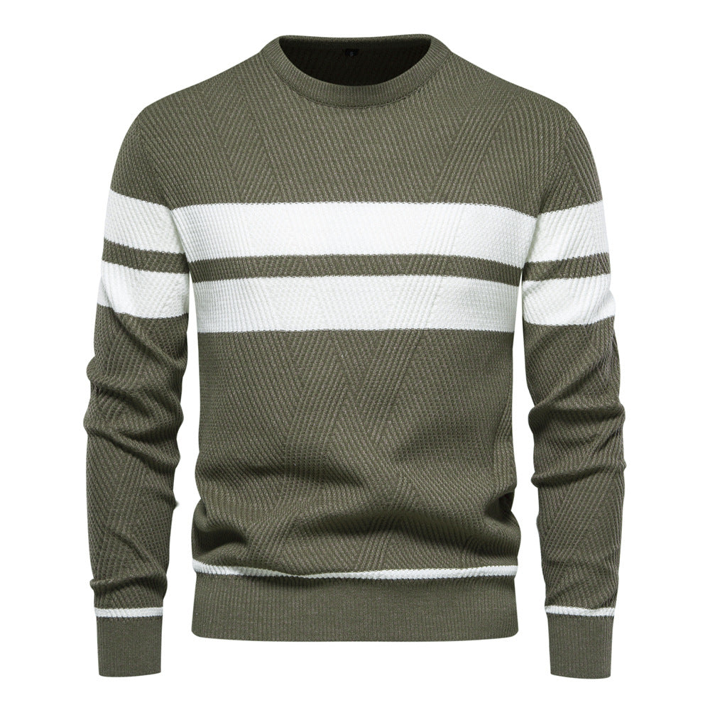 Roland | Stylischer Herren-Streifenpullover mit Rundhalsausschnitt