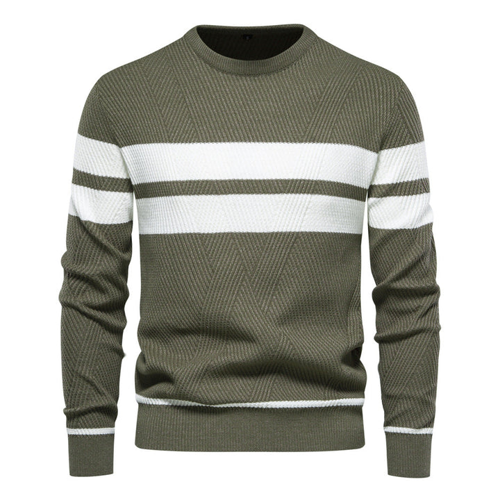 Roland | Stylischer Herren-Streifenpullover mit Rundhalsausschnitt