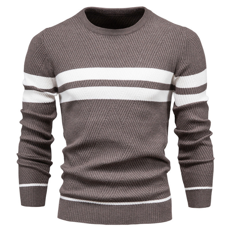 Roland | Stylischer Herren-Streifenpullover mit Rundhalsausschnitt