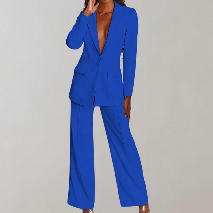 Lara | Damen Stilvolles Blazer und Weite Hose Outfit