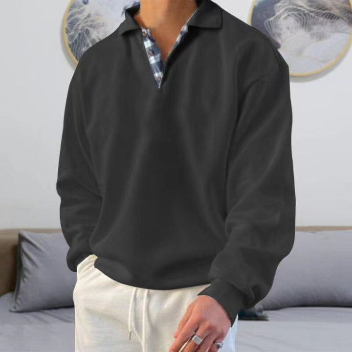 Dominic | Herren Relaxed Fit Sweatshirt mit Polokragen