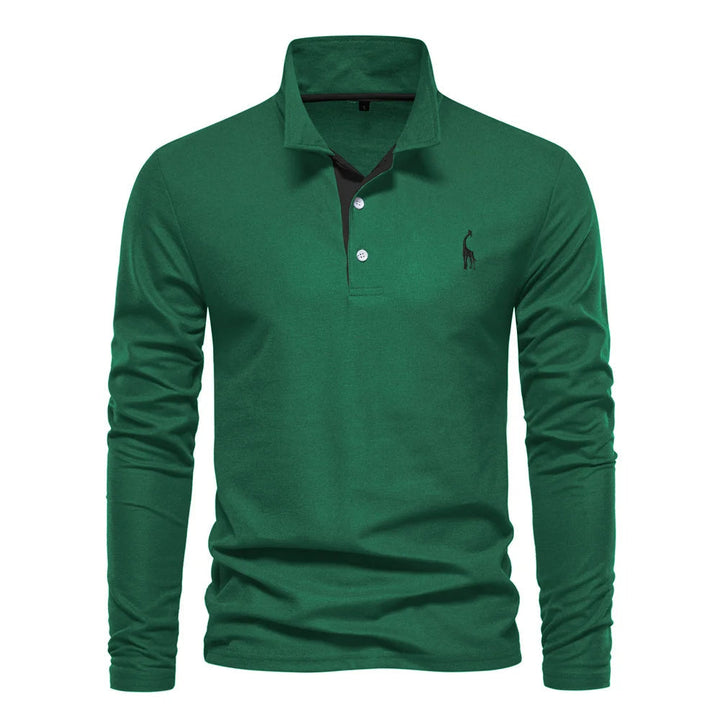 Julian | Herren-Langarm-Poloshirt mit Knöpfen
