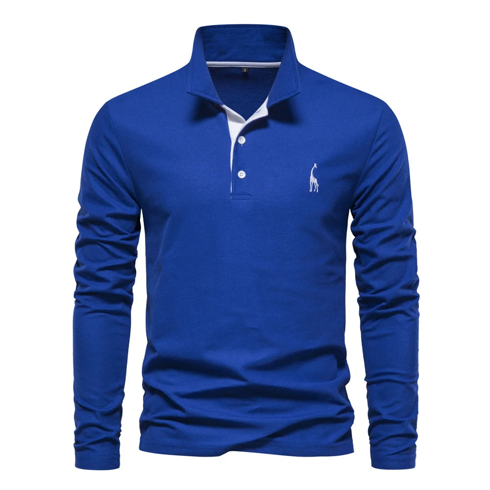 Julian | Herren-Langarm-Poloshirt mit Knöpfen