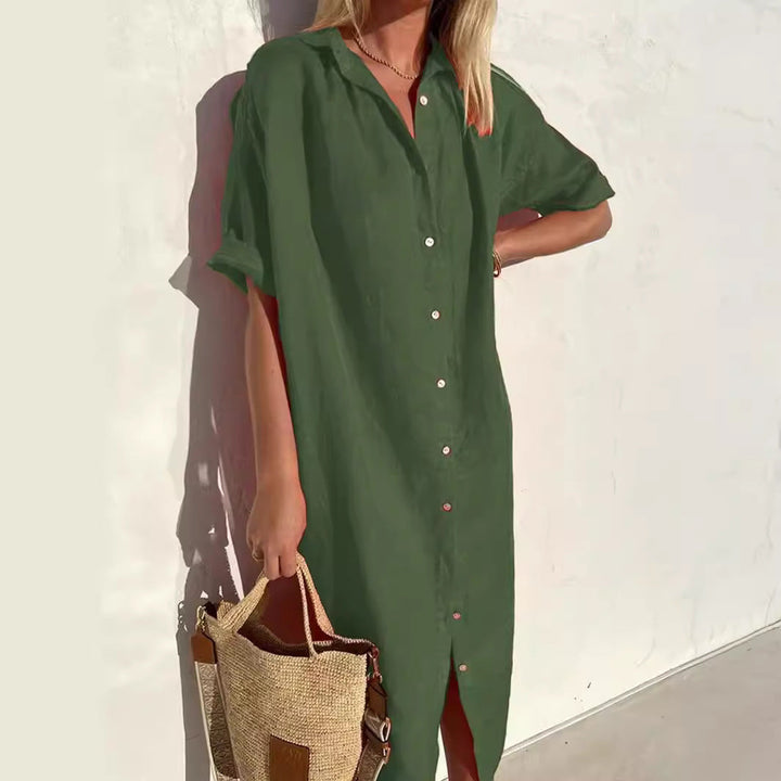 Bettina | Lässiges Hemdkleid in Midilänge