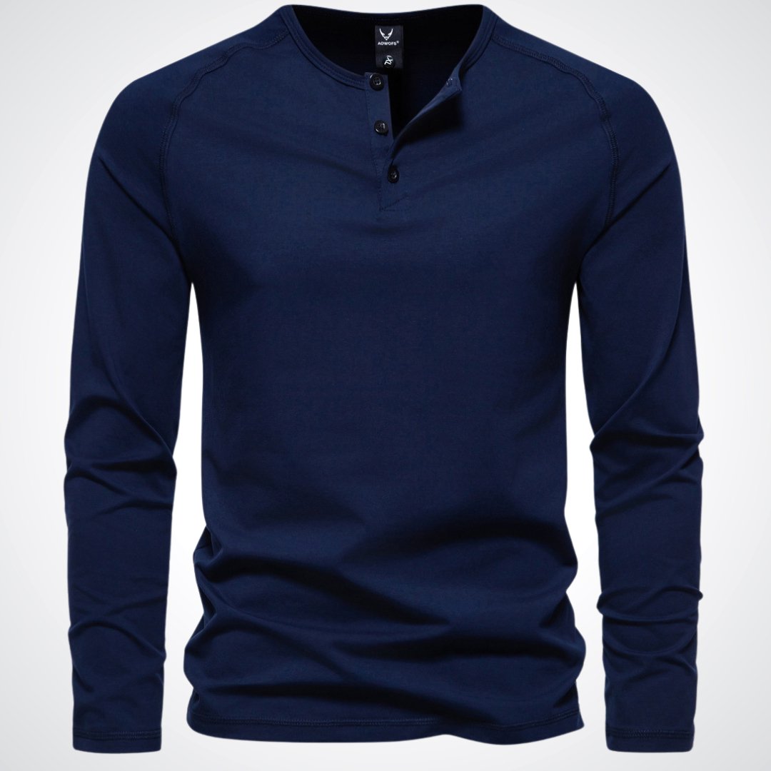 Lars | Herren Slim Fit Henley Langarmshirt