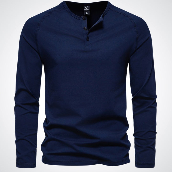 Lars | Herren Slim Fit Henley Langarmshirt