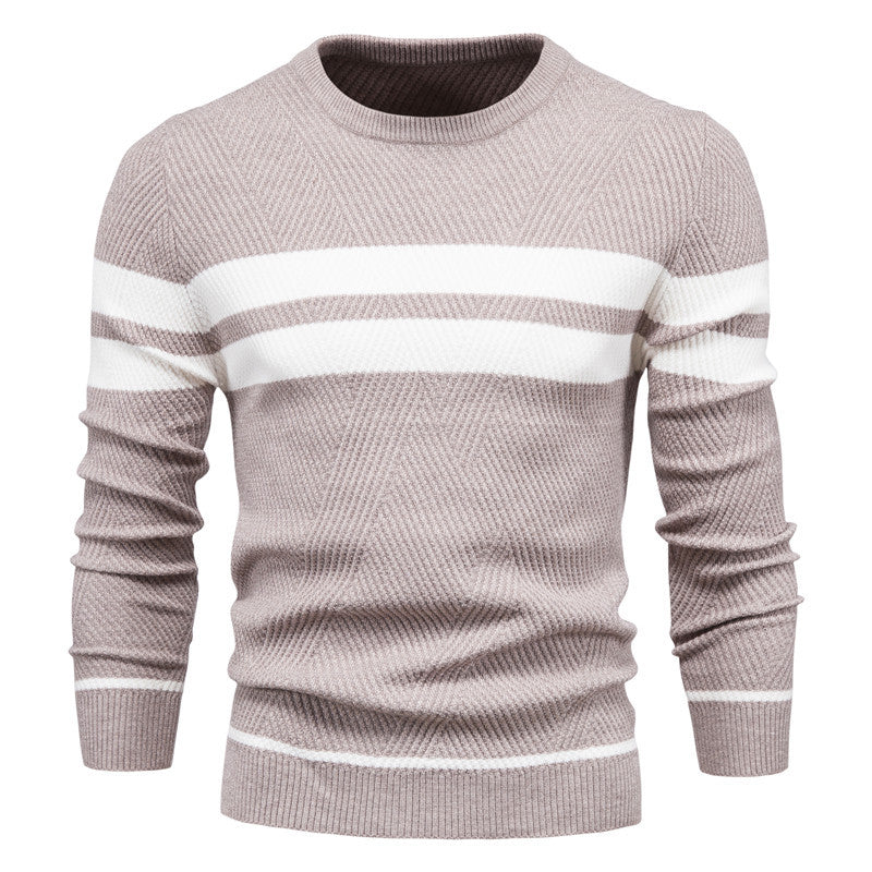 Roland | Stylischer Herren-Streifenpullover mit Rundhalsausschnitt