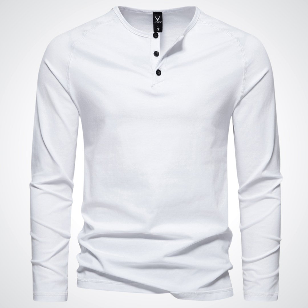 Lars | Herren Slim Fit Henley Langarmshirt