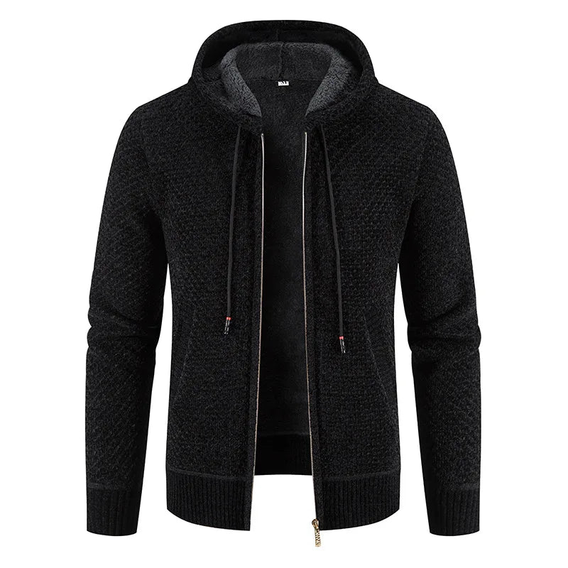 David | Herren Strick Kapuzenjacke mit Reißverschluss