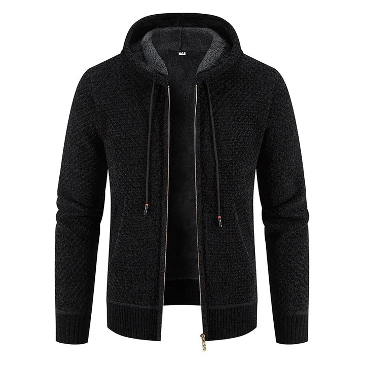 David | Herren Strick Kapuzenjacke mit Reißverschluss
