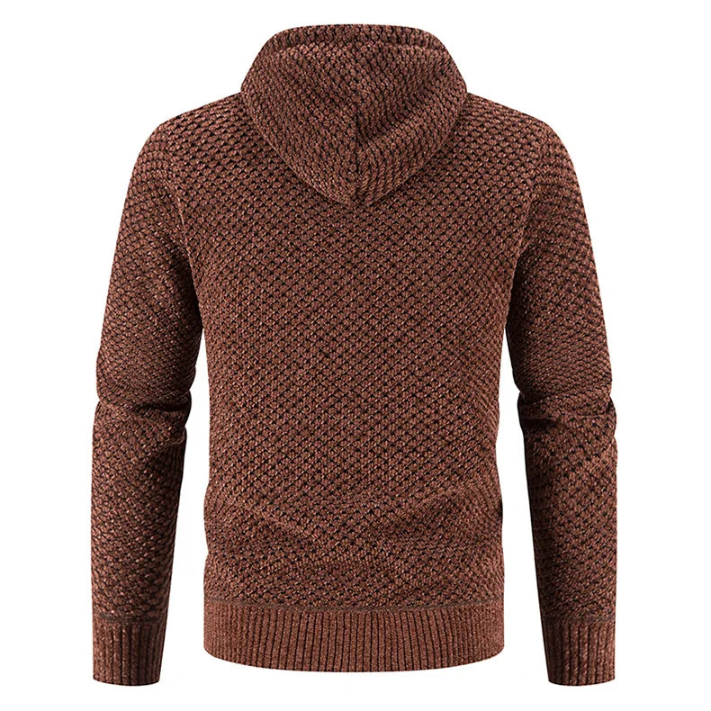David | Herren Strick Kapuzenjacke mit Reißverschluss