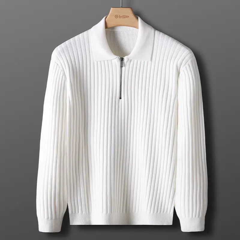 Robert | Herren Gerippter Pullover mit Reißverschluss für den Herbst