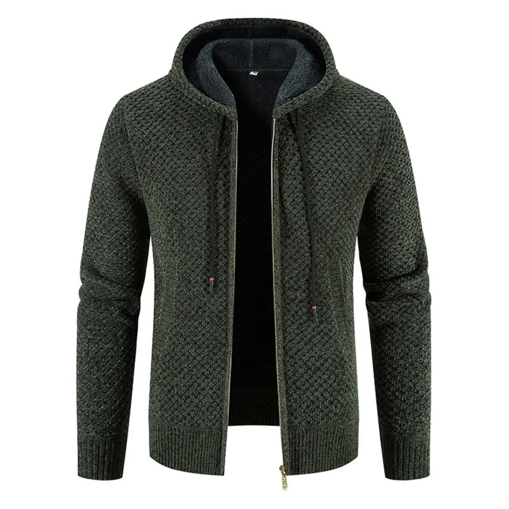 David | Herren Strick Kapuzenjacke mit Reißverschluss
