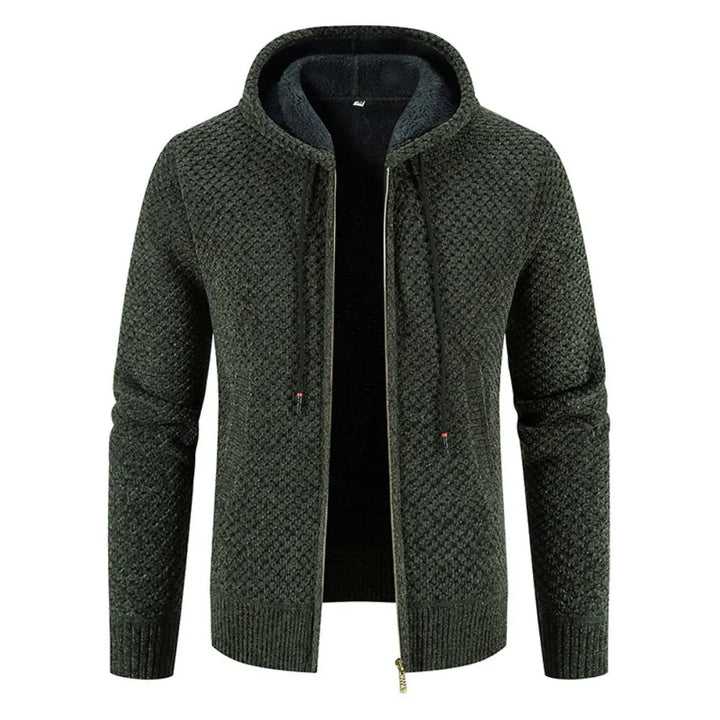 David | Herren Strick Kapuzenjacke mit Reißverschluss