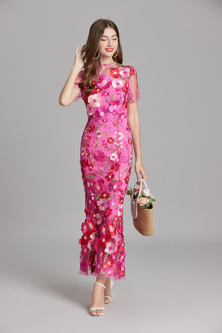 Lara | Elegantes Blumenkleid aus Mesh