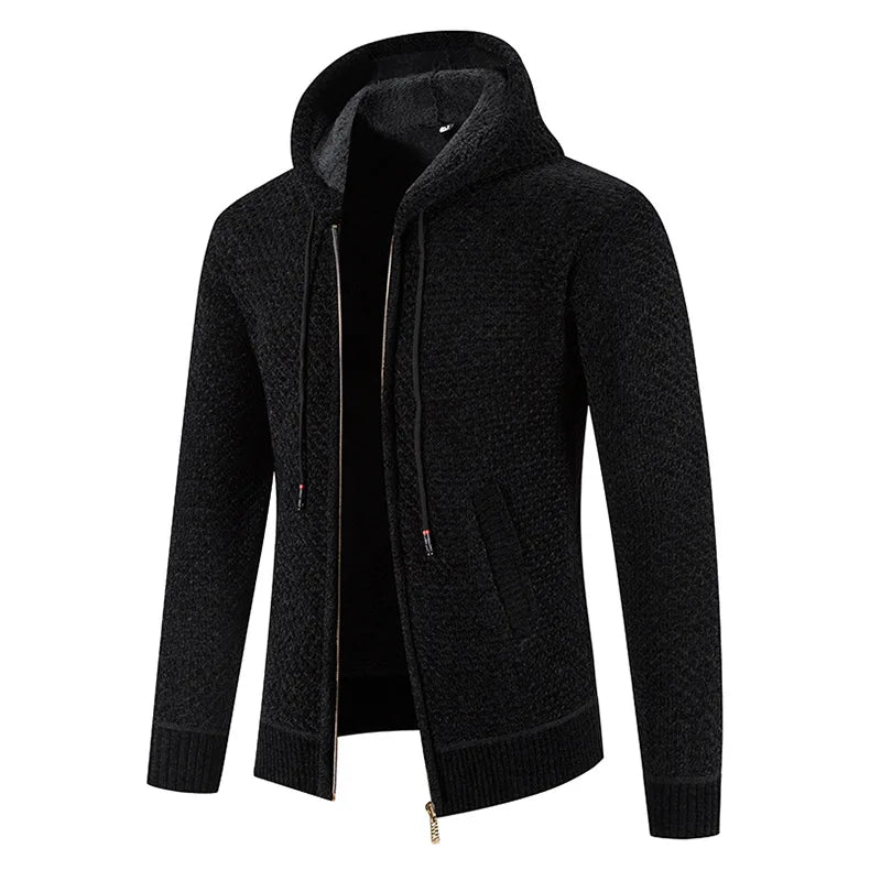 David | Herren Strick Kapuzenjacke mit Reißverschluss
