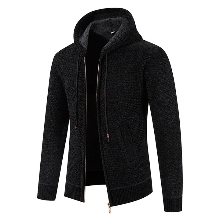 David | Herren Strick Kapuzenjacke mit Reißverschluss