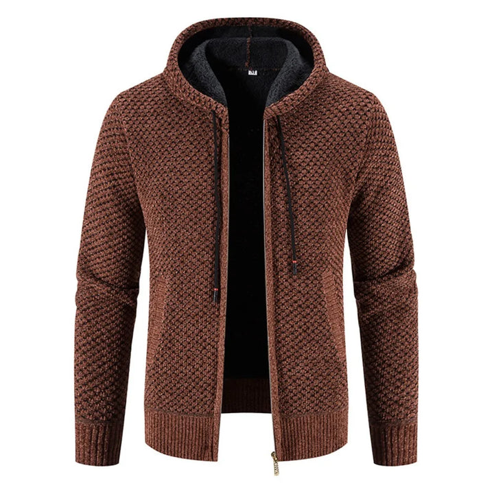 David | Herren Strick Kapuzenjacke mit Reißverschluss