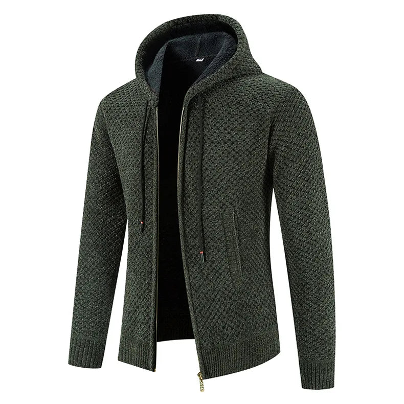 David | Herren Strick Kapuzenjacke mit Reißverschluss