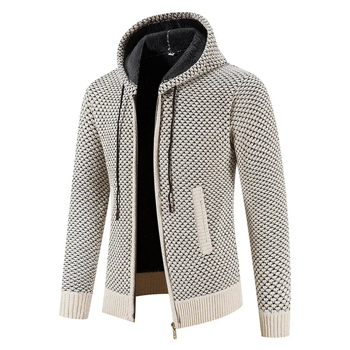 David | Herren Strick Kapuzenjacke mit Reißverschluss