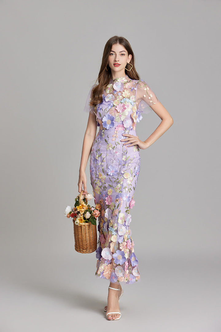 Lara | Elegantes Blumenkleid aus Mesh