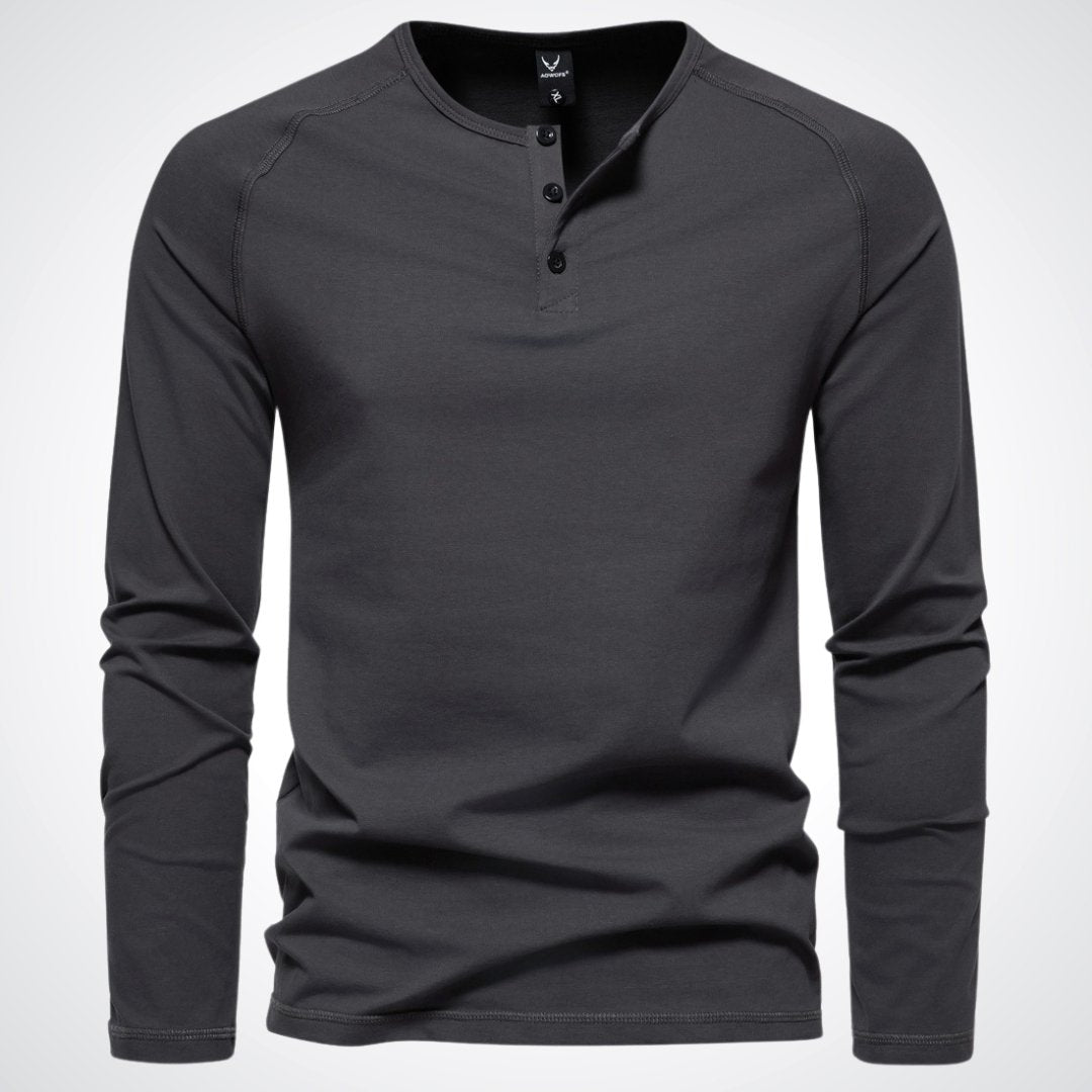 Lars | Herren Slim Fit Henley Langarmshirt