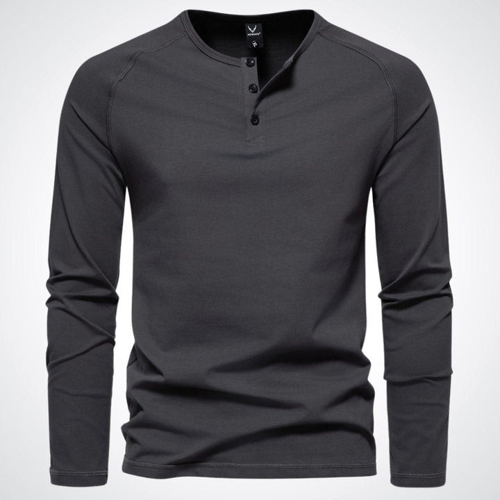 Lars | Herren Slim Fit Henley Langarmshirt