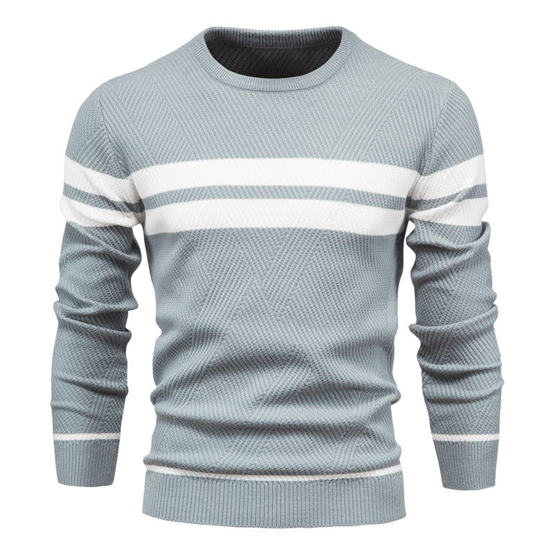 Roland | Stylischer Herren-Streifenpullover mit Rundhalsausschnitt