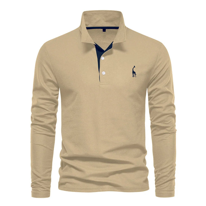 Julian | Herren-Langarm-Poloshirt mit Knöpfen