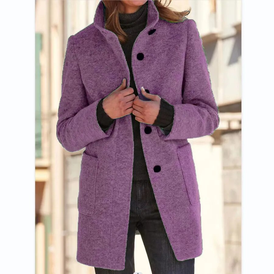 Katharina | Damen Eleganter Einreihiger Wintermantel