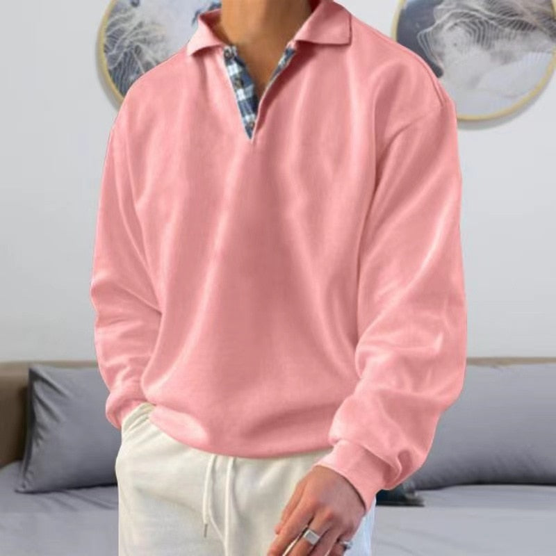 Dominic | Herren Relaxed Fit Sweatshirt mit Polokragen