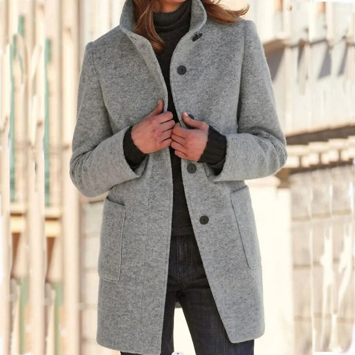 Katharina | Damen Eleganter Einreihiger Wintermantel