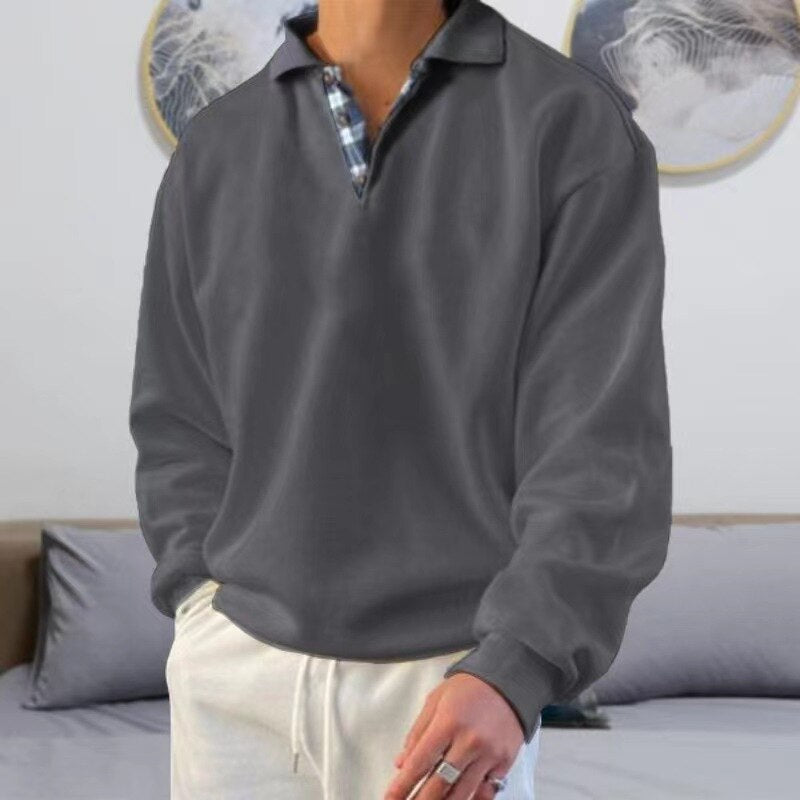 Dominic | Herren Relaxed Fit Sweatshirt mit Polokragen
