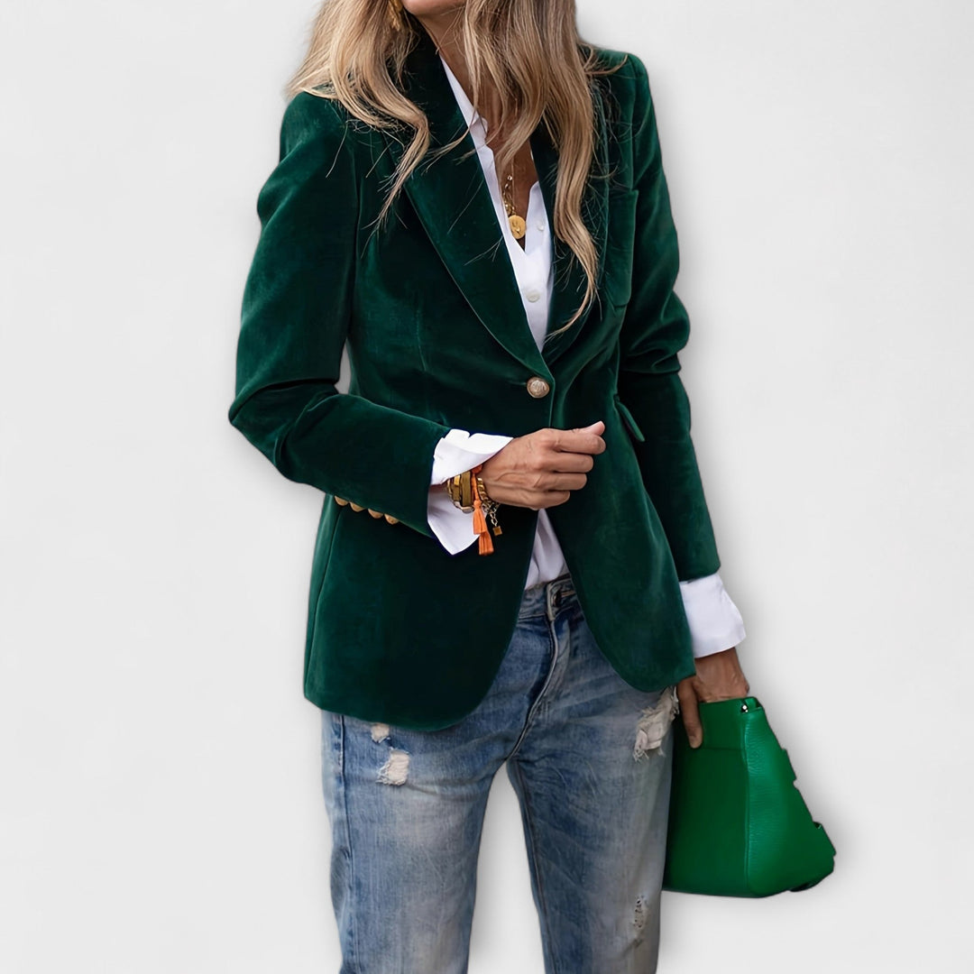 Sarah | Samtblazer mit Goldenen Details