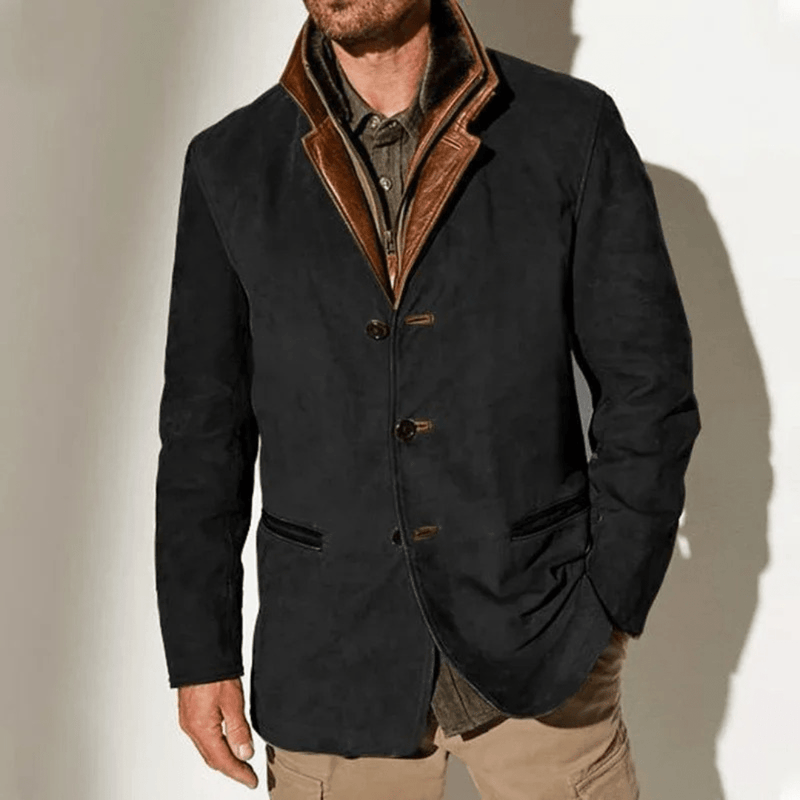 Nils | Herren Winter Lederjacke im Casual-Stil mit Taschen