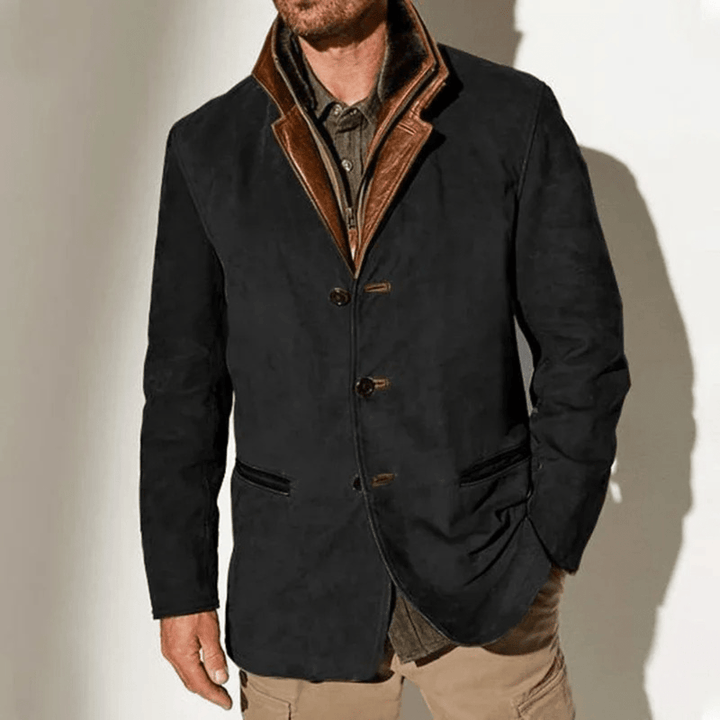 Nils | Herren Winter Lederjacke im Casual-Stil mit Taschen